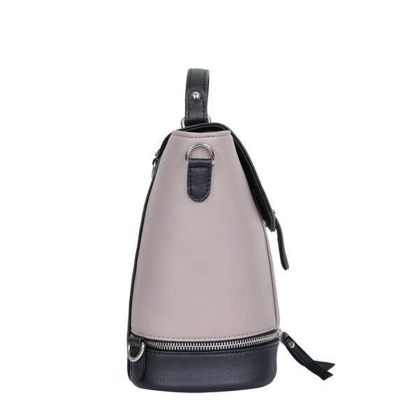 Women's Mauve Colour Vegan/PU Leather Backpack – Stylish Daypack with Top Handle - Picture 7 of 10